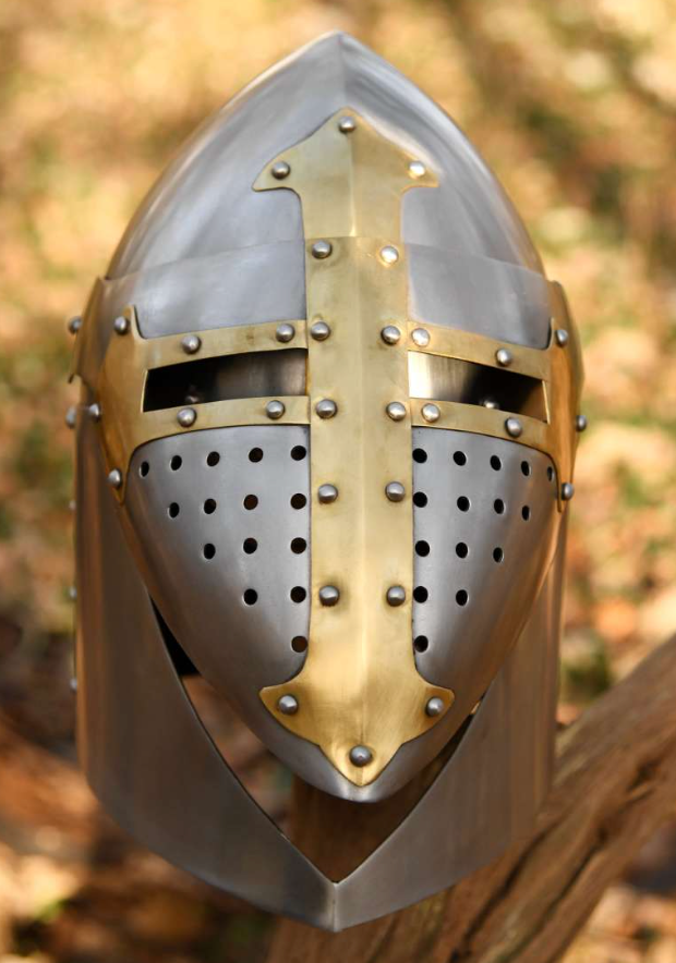 Sugarloaf Helm with hinged visor, 1.6 mm steel, polished