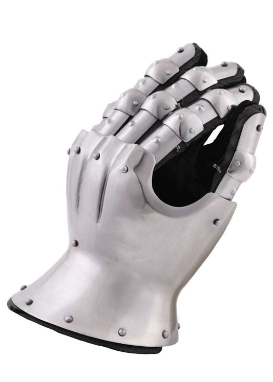 Medieval Hourglass Gauntlets with Decorative Rivets, 14th C., 1.6 mm Steel, Plate Armour for the Hands
