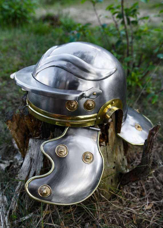 Roman Trooper helmet, steel, with soft cap