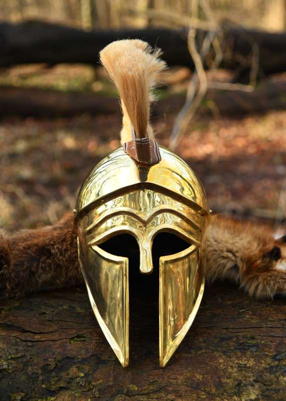 Italo-Corinthian Helmet with Plume, 1.3 mm Brass