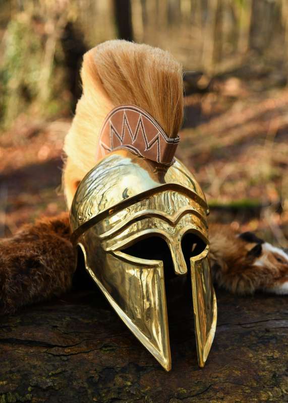 Italo-Corinthian Helmet with Plume, 1.3 mm Brass
