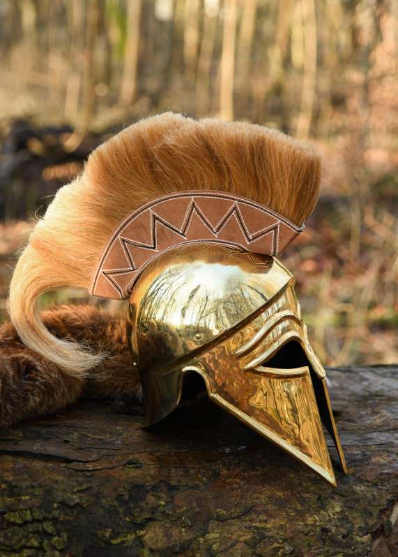 Italo-Corinthian Helmet with Plume, 1.3 mm Brass