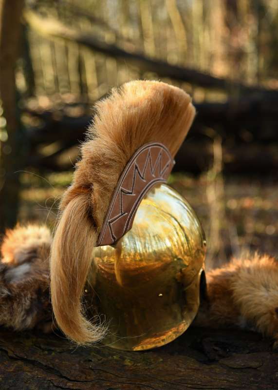Italo-Corinthian Helmet with Plume, 1.3 mm Brass