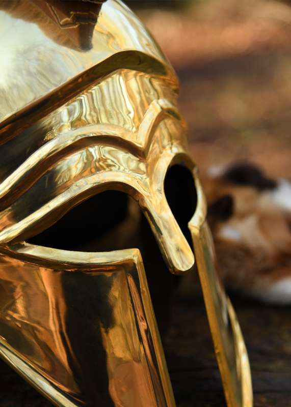 Italo-Corinthian Helmet with Plume, 1.3 mm Brass