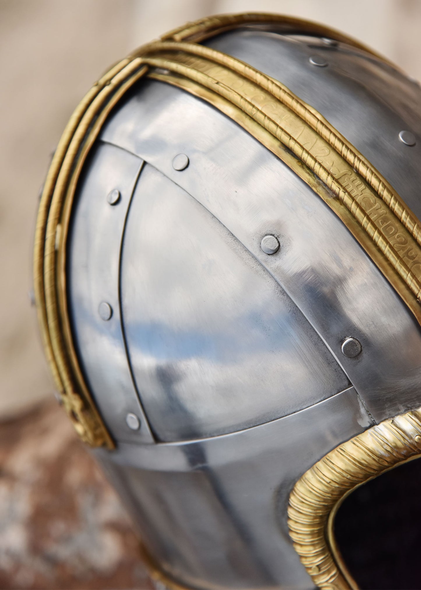 Coppergate Helmet, with riveted aventail, 1.6 mm steel