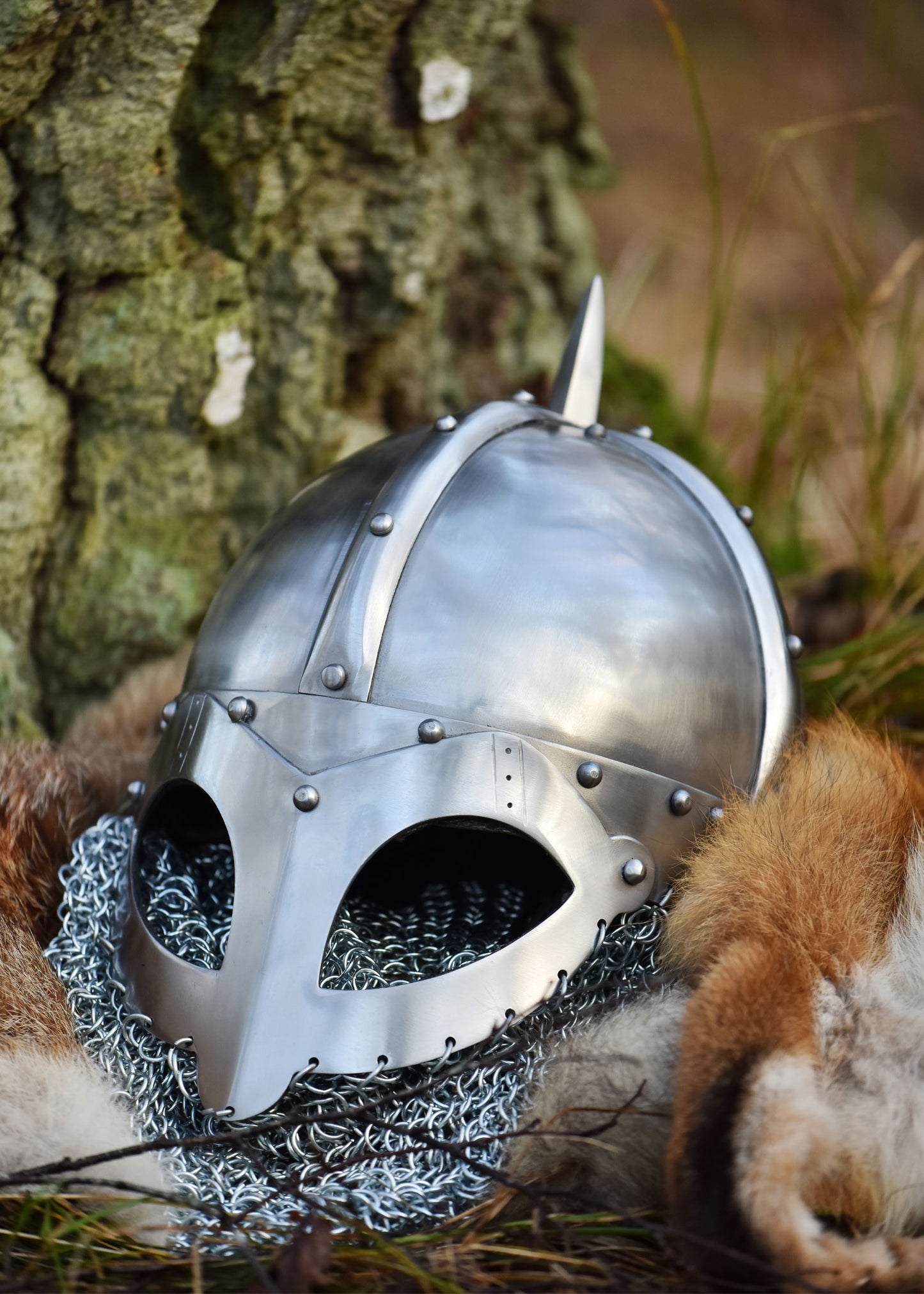 Viking spectical helmet, with aventail, 2 mm steel
