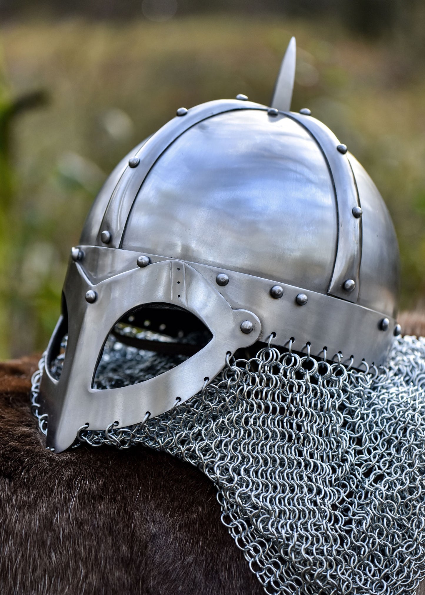 Viking spectical helmet, with aventail, 2 mm steel