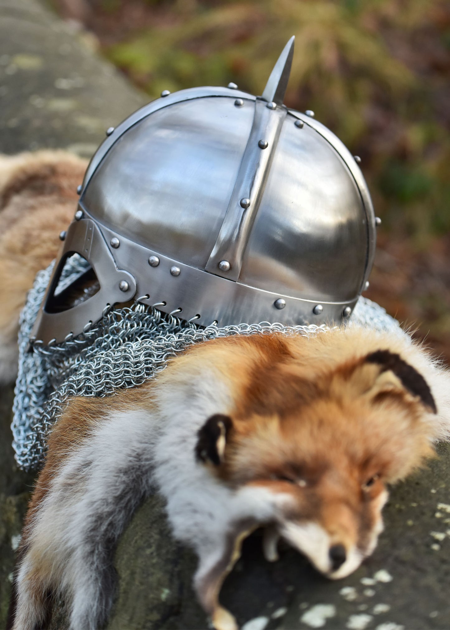 Viking spectical helmet, with aventail, 2 mm steel