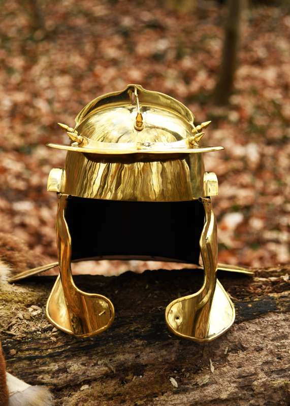 Auxiliary Infantry-helmet, von Gravert (Niederbieber), brass