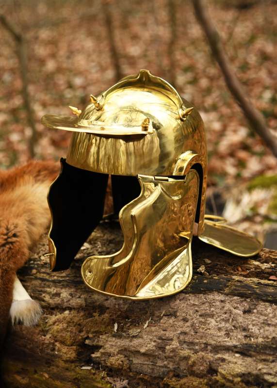 Auxiliary Infantry-helmet, von Gravert (Niederbieber), brass