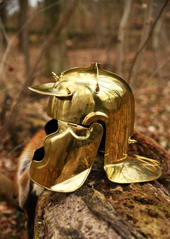 Auxiliary Infantry-helmet, von Gravert (Niederbieber), brass