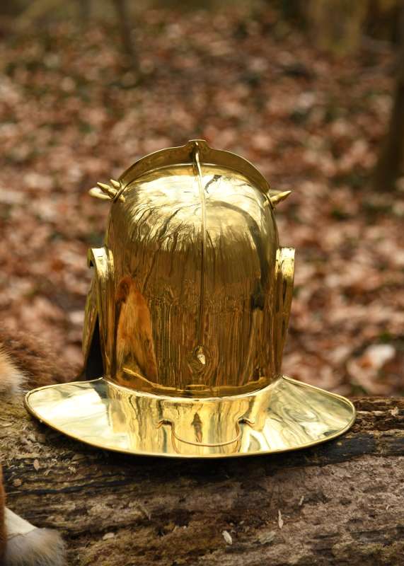 Auxiliary Infantry-helmet, von Gravert (Niederbieber), brass