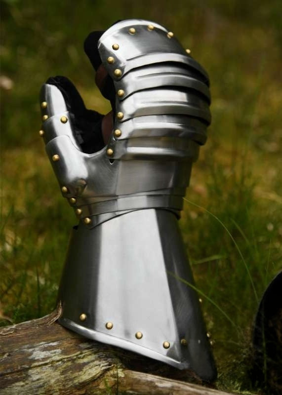 Medieval Mitten Gauntlets, 15th-16th C., 1.6 mm Steel, Pair, Plate Armour for the Hands