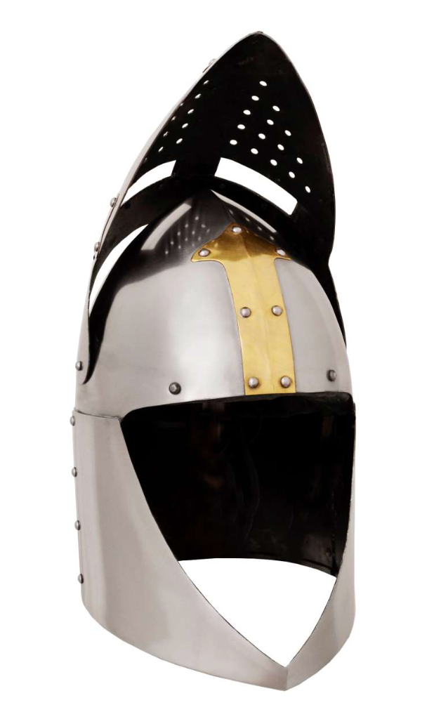 Sugarloaf Helm with hinged visor, 1.6 mm steel, polished