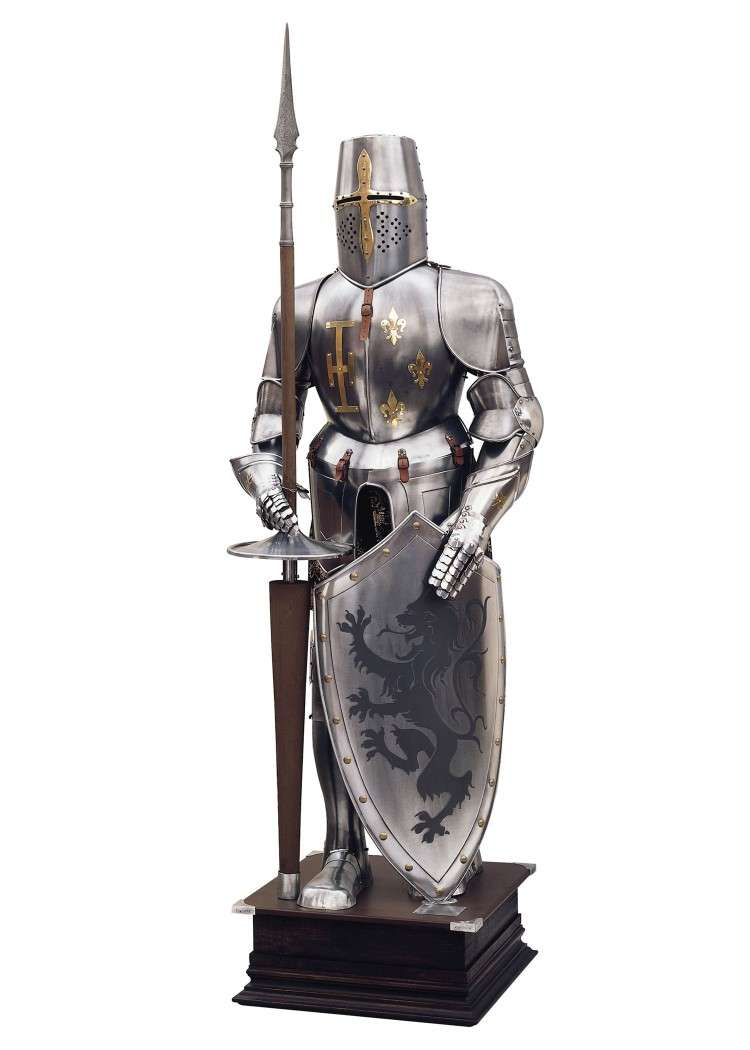 Ornated Knights Armour with Pole and shield, Marto, Tournament Armour